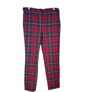 Zara Medium Basic Red & Black Plaid Pants